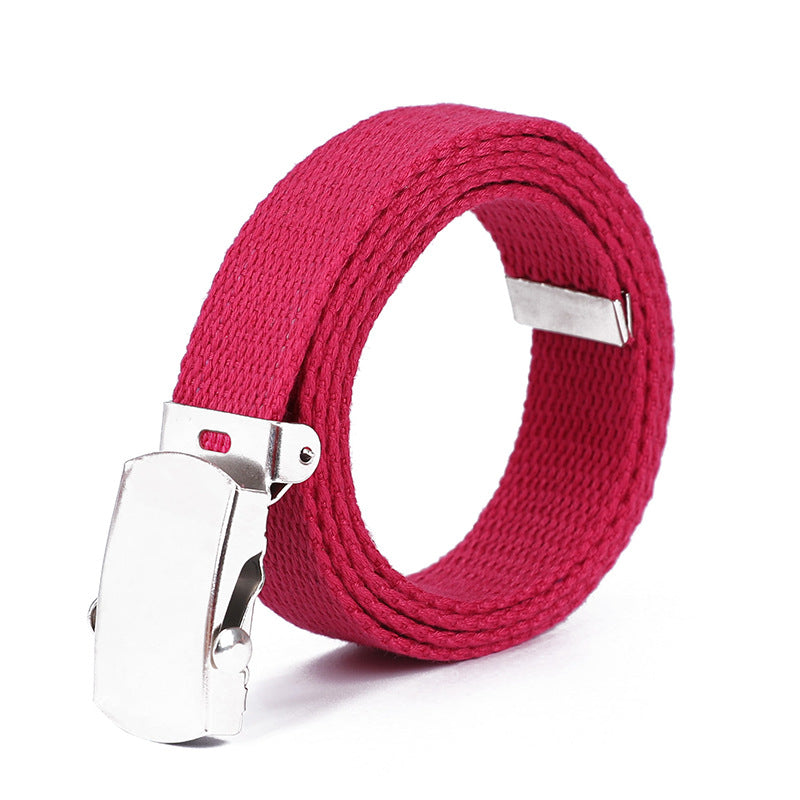 25mm Children's Belt Trendy Fashion Kids Universal Trousers Belt Thickened Rolling Buckle Canvas Belt Men's Children's Wear Belt