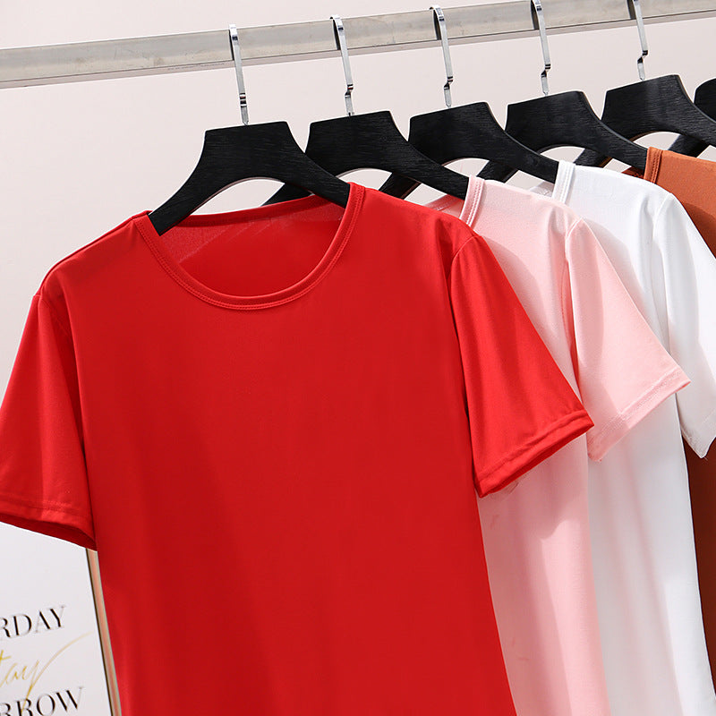 19 Popular Pure Color Short-Sleeved T-Shirts for Women Wholesale Women's T-Shirts Slim T-Shirts for Women Fashion Versatile Bottoming Shirts