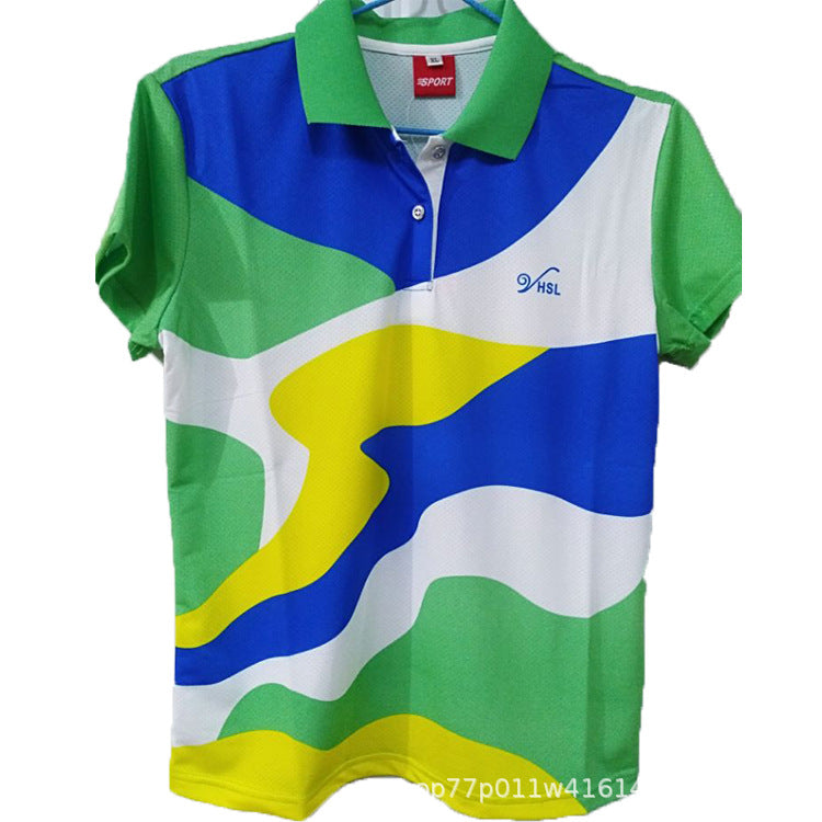 Jiamusi Sports Suit Summer Men's and Women's South Korean Silk Short-sleeved Half-sleeved Dream Team Aerobics Square Dance Group Costume