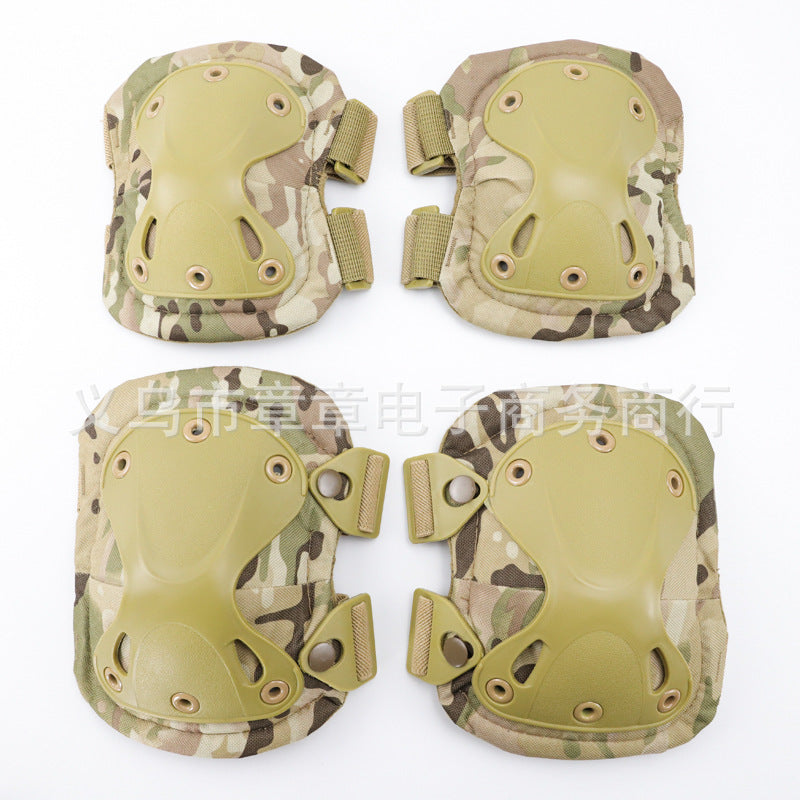 One-piece Diamond knee pad suit military fans Field equipment knee pad elbow pad riding sports protective gear 4-piece set