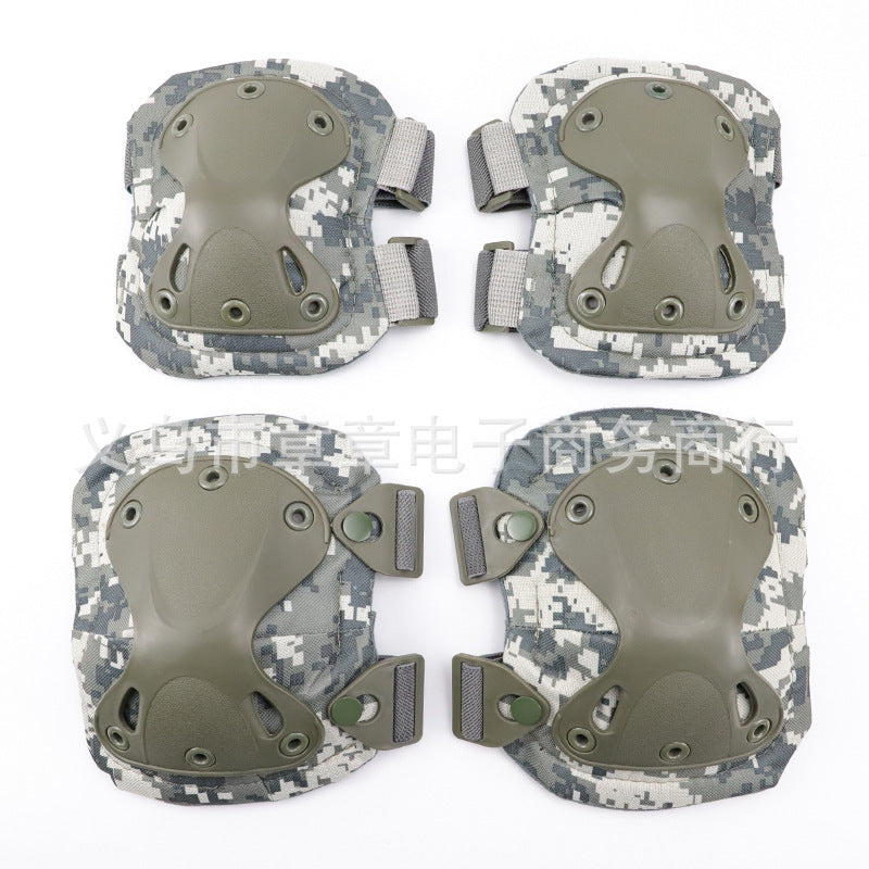 One-piece Diamond knee pad suit military fans Field equipment knee pad elbow pad riding sports protective gear 4-piece set