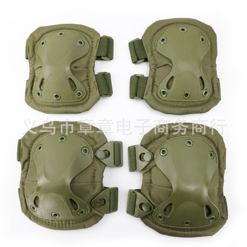 One-piece Diamond knee pad suit military fans Field equipment knee pad elbow pad riding sports protective gear 4-piece set