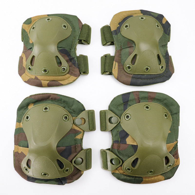 One-piece Diamond knee pad suit military fans Field equipment knee pad elbow pad riding sports protective gear 4-piece set