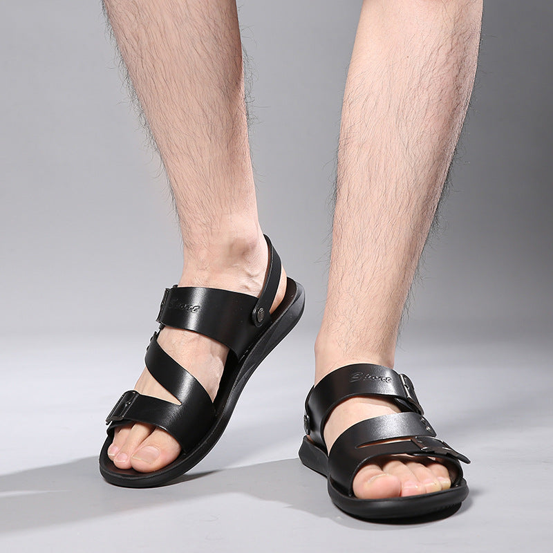 Cross-border plus size sandals men's casual trend beach shoes men's sandals and slippers shoes dual-purpose men's sandals in stock stock