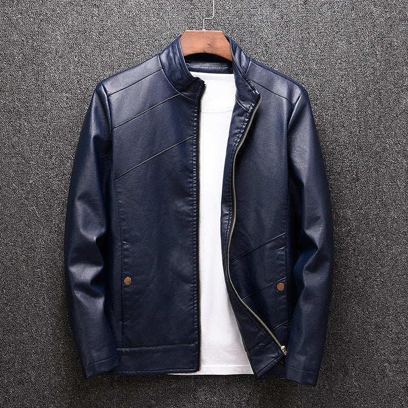 Spring 2019 New Leather Men's Korean Style Youth Slim-fit Men's Washable Leather Men's PU Men's Coat