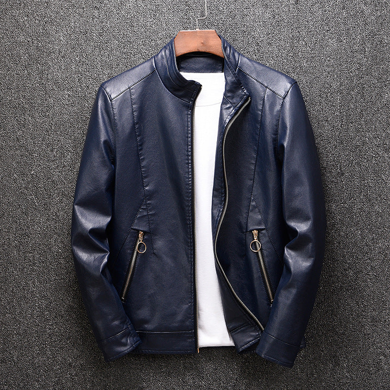 Spring 2019 New Leather Men's Korean Style Youth Slim-fit Men's Washable Leather Men's PU Men's Coat