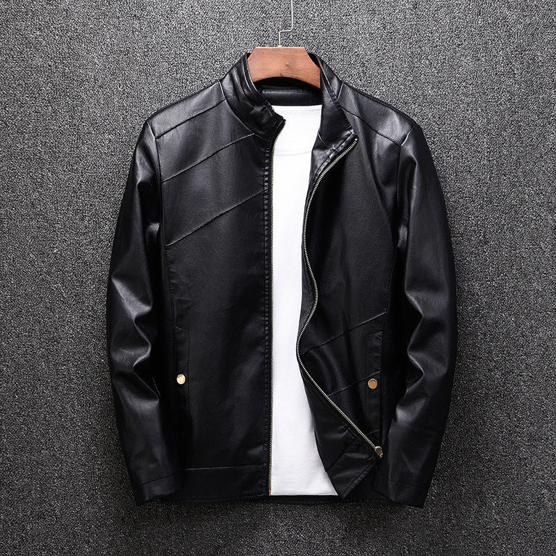 Spring 2019 New Leather Men's Korean Style Youth Slim-fit Men's Washable Leather Men's PU Men's Coat