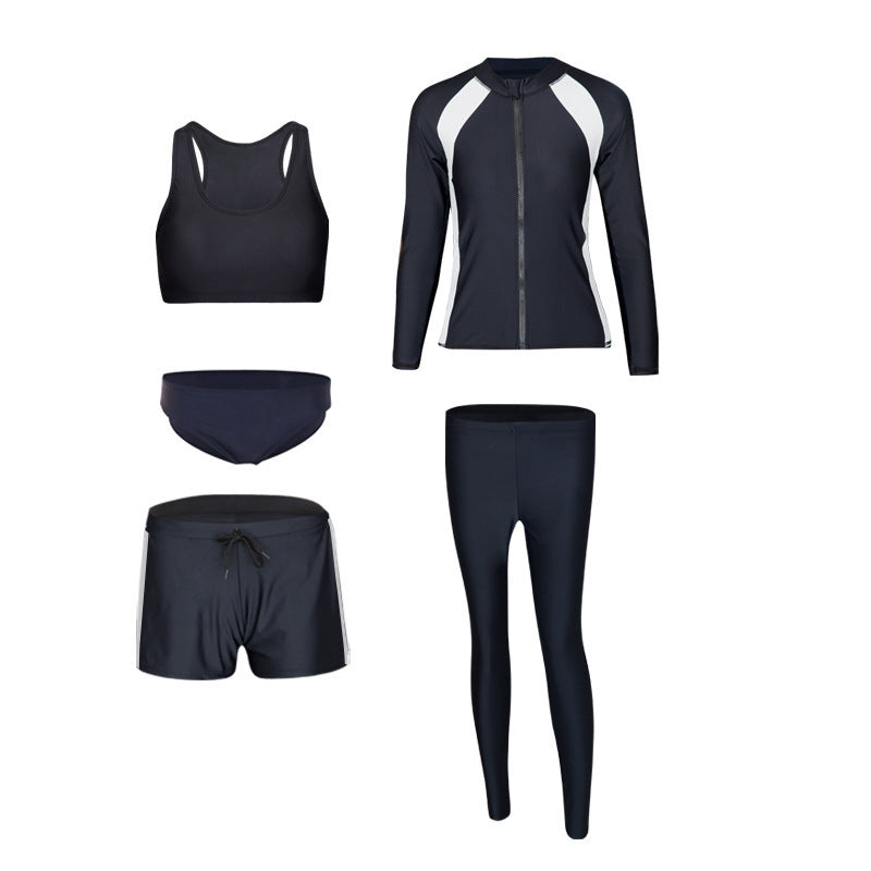 Men sunscreen pants suit split zipper jellyfish wetsuit female new lovers long-sleeved swimsuit women spot wholesale