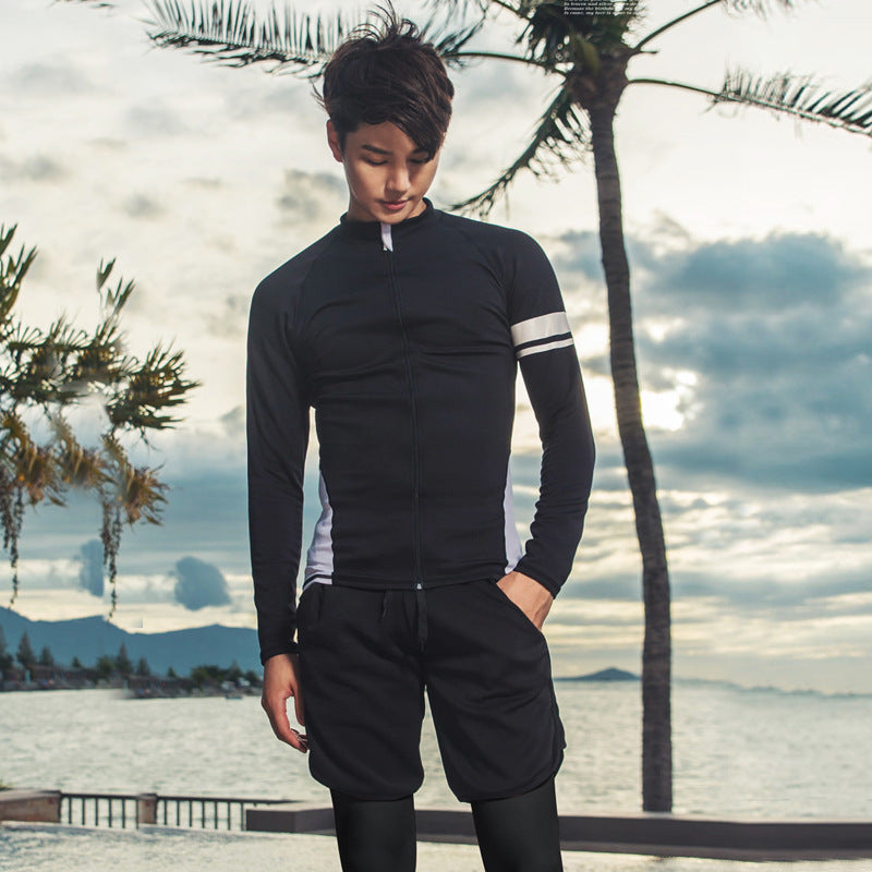 Men sunscreen pants suit split zipper jellyfish wetsuit female new lovers long-sleeved swimsuit women spot wholesale