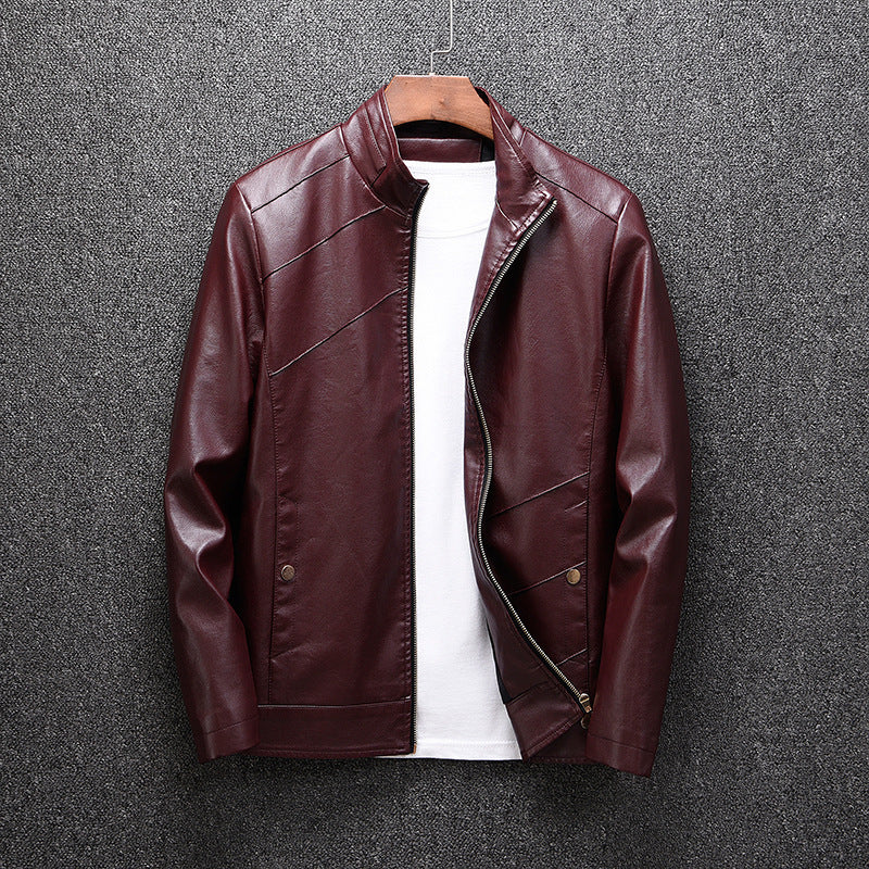 Spring 2019 New Leather Men's Korean Style Youth Slim-fit Men's Washable Leather Men's PU Men's Coat