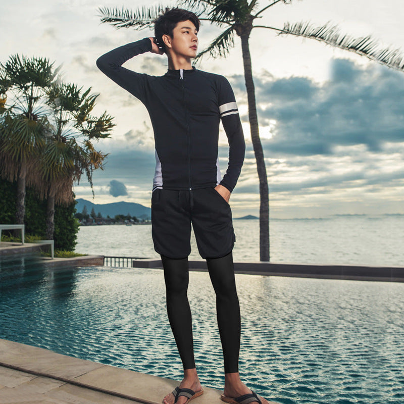 Men sunscreen pants suit split zipper jellyfish wetsuit female new lovers long-sleeved swimsuit women spot wholesale