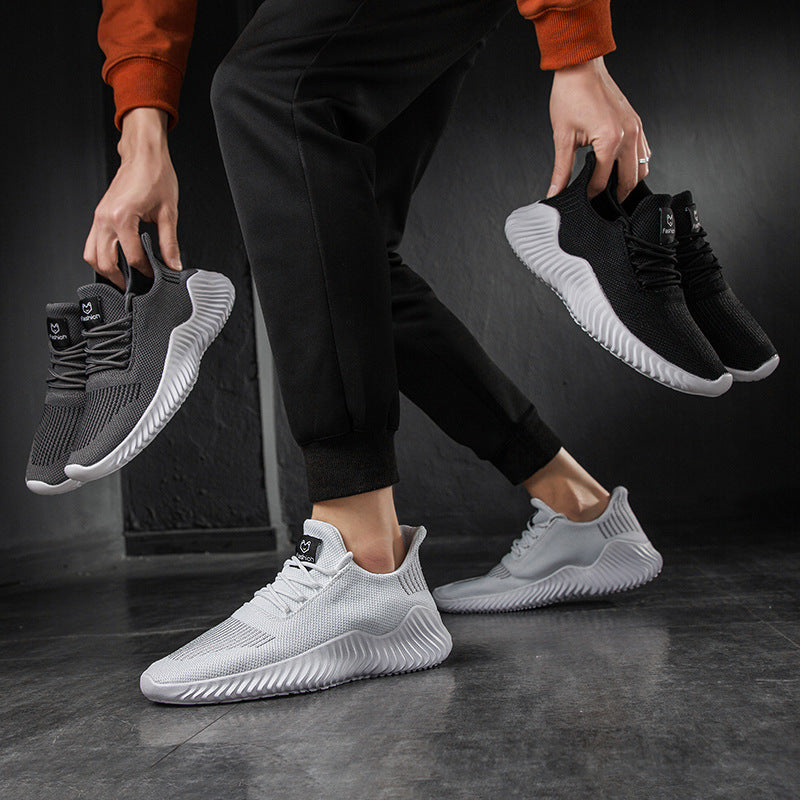 Cross-border large-size mesh sneakers 39-48 yards fashionable Korean fashion running men's shoes lightweight low-top sneakers