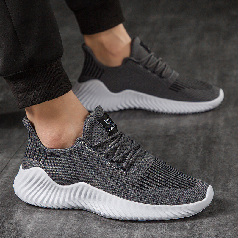 Cross-border large-size mesh sneakers 39-48 yards fashionable Korean fashion running men's shoes lightweight low-top sneakers