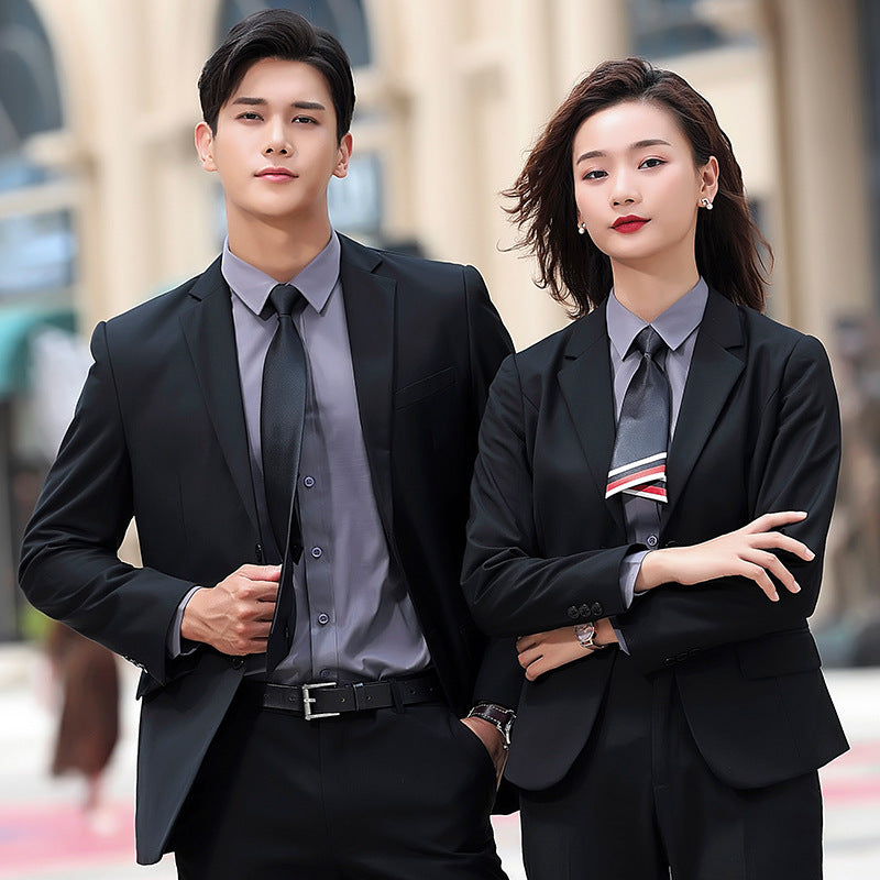 Professional suit men's and women's business formal suit long sleeve temperament sales department 4S shop Bank overalls