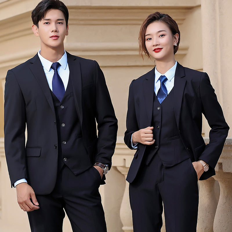 Professional suit men's and women's business formal suit long sleeve temperament sales department 4S shop Bank overalls