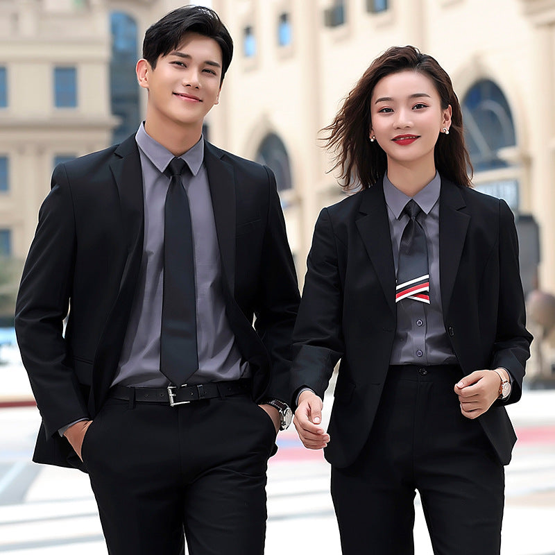 Professional suit men's and women's business formal suit long sleeve temperament sales department 4S shop Bank overalls
