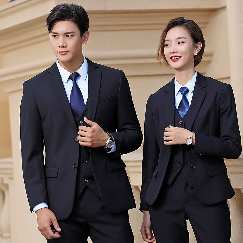 Professional suit men's and women's business formal suit long sleeve temperament sales department 4S shop Bank overalls