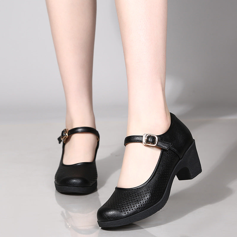2024 Women's Shoes European and American sneaker Dance Shoes Soft Sole Thick Heel Dance Shoes Square Dance Shoes Single Shoes Sandals High Heels
