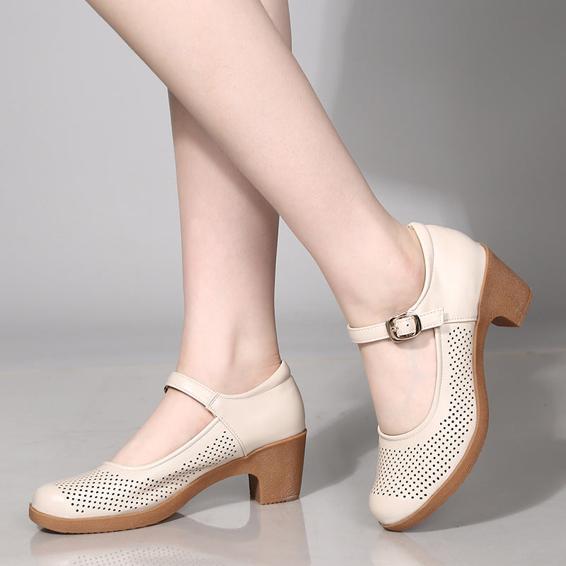 2024 Women's Shoes European and American sneaker Dance Shoes Soft Sole Thick Heel Dance Shoes Square Dance Shoes Single Shoes Sandals High Heels