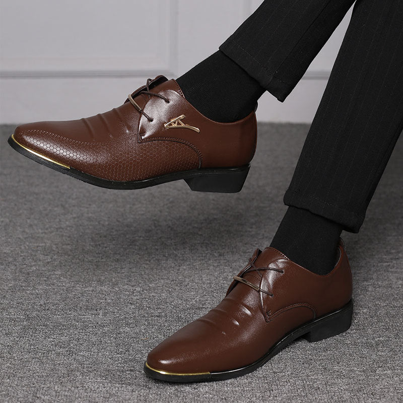 Spring New Large Size Men's Leather Shoes Business Formal Shoes Men's Lace-Up Casual Shoes Dropshipping