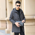 2021 New Men's Trench Coat, Mid-Length, Spring and Autumn Business Style, Lapel Casual Young Men's Jacket, Wholesale Long Sleeve