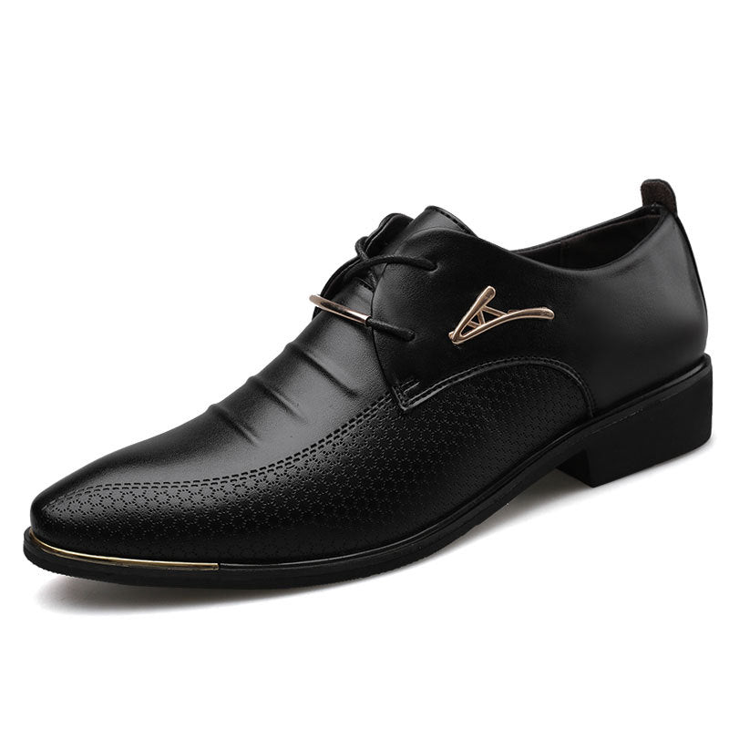 Spring New Large Size Men's Leather Shoes Business Formal Shoes Men's Lace-Up Casual Shoes Dropshipping
