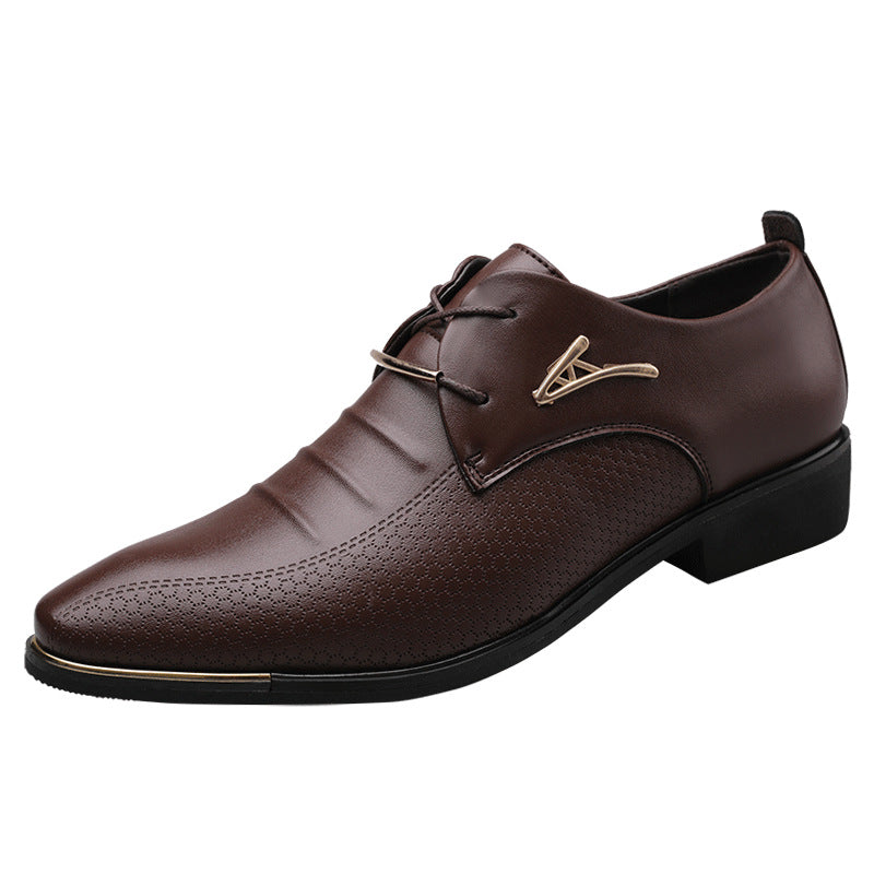 Spring New Large Size Men's Leather Shoes Business Formal Shoes Men's Lace-Up Casual Shoes Dropshipping