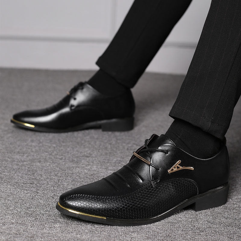Spring New Large Size Men's Leather Shoes Business Formal Shoes Men's Lace-Up Casual Shoes Dropshipping