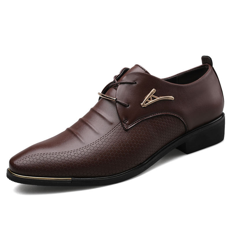 Spring New Large Size Men's Leather Shoes Business Formal Shoes Men's Lace-Up Casual Shoes Dropshipping