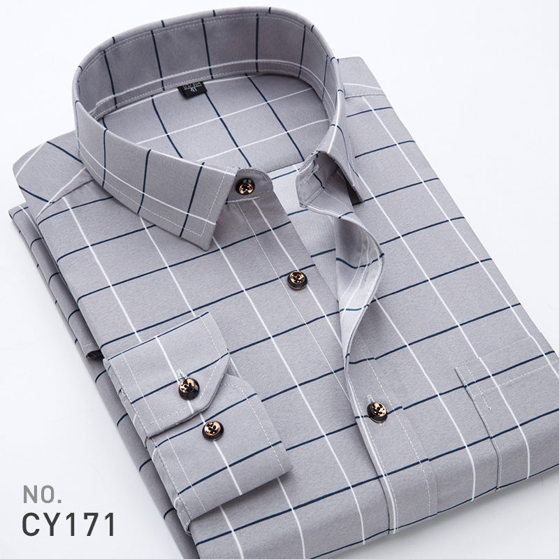 New Men's Printed Long-Sleeved Shirt, Korean Style Slim Fit, Youth Fashion, Casual and Versatile Shirt, Cross-Border Bestseller in Europe and America