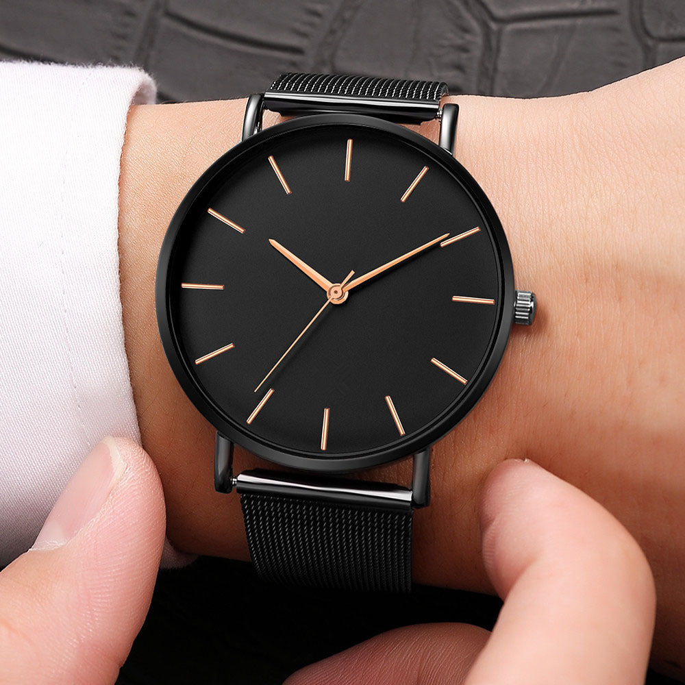 Geneva new men's watches ultra-thin simple mesh band watches men's watches foreign trade best selling men's watches wholesale