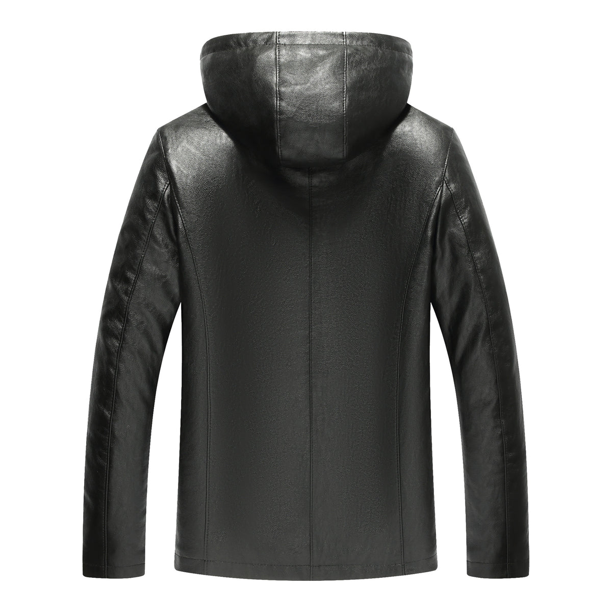 Hooded leather men's New imitation leather winter plus velvet padded long casual men's leather jacket coat wholesale