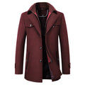 Cross-border Autumn and Winter Double Collar Wool Coat Men's / Women's Coat Casual Mid-length cotton and thickening Men's Plus Size