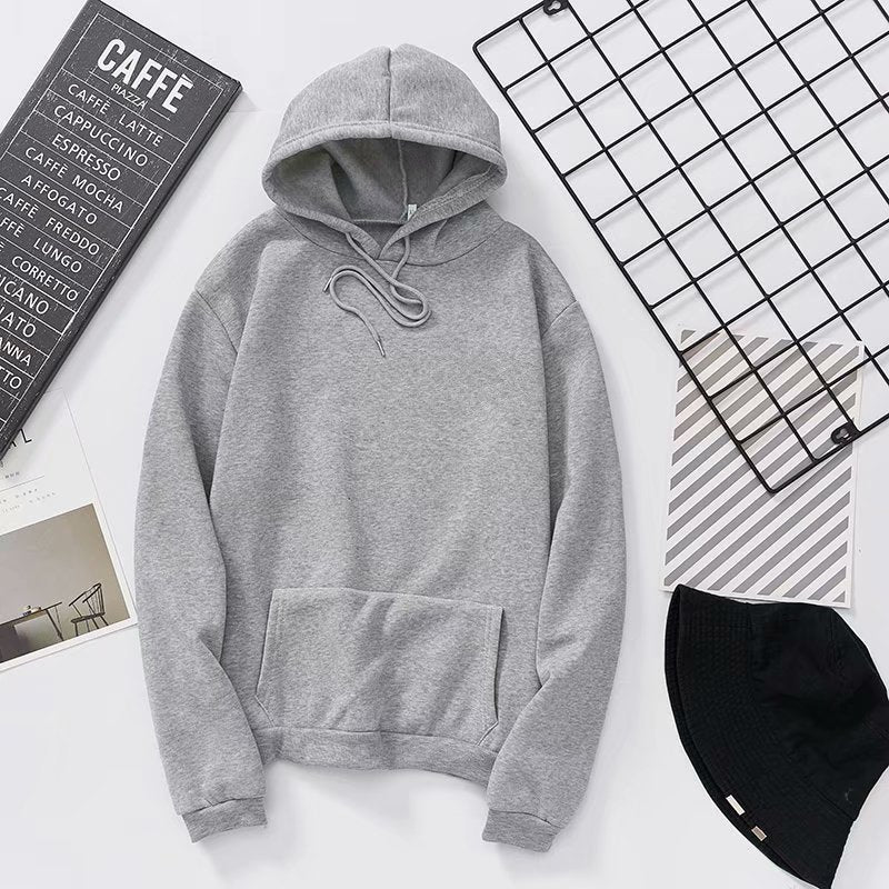 Men's Hooded Solid Color Sweater 2022 Autumn and Winter Korean Style Fashionable Ins Long-sleeved Student Fashionable Brand Loose Pullover Top