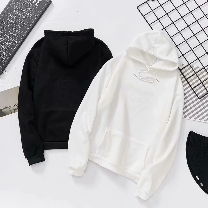 Men's Hooded Solid Color Sweater 2022 Autumn and Winter Korean Style Fashionable Ins Long-sleeved Student Fashionable Brand Loose Pullover Top