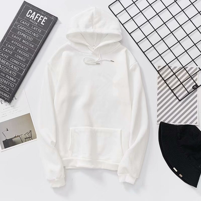 Men's Hooded Solid Color Sweater 2022 Autumn and Winter Korean Style Fashionable Ins Long-sleeved Student Fashionable Brand Loose Pullover Top