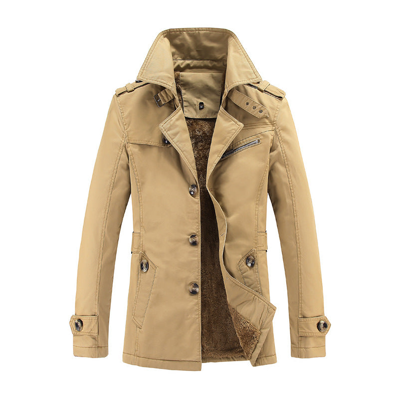 Velvet thickened windbreaker men's/ women's frock long winter men's coat sports casual coat manufacturers wholesale tide