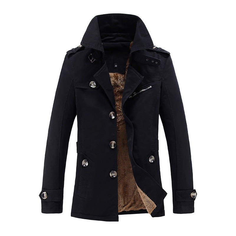 Velvet thickened windbreaker men's/ women's frock long winter men's coat sports casual coat manufacturers wholesale tide