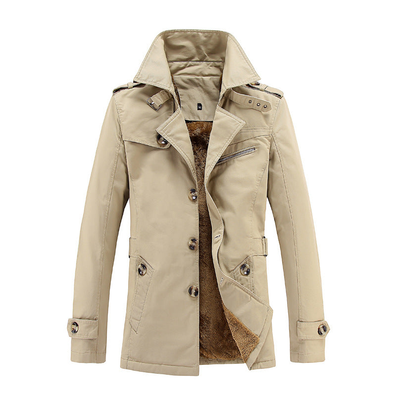 Velvet thickened windbreaker men's/ women's frock long winter men's coat sports casual coat manufacturers wholesale tide