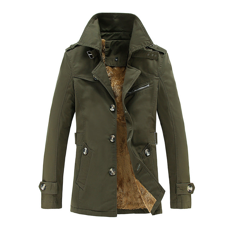 Velvet thickened windbreaker men's/ women's frock long winter men's coat sports casual coat manufacturers wholesale tide