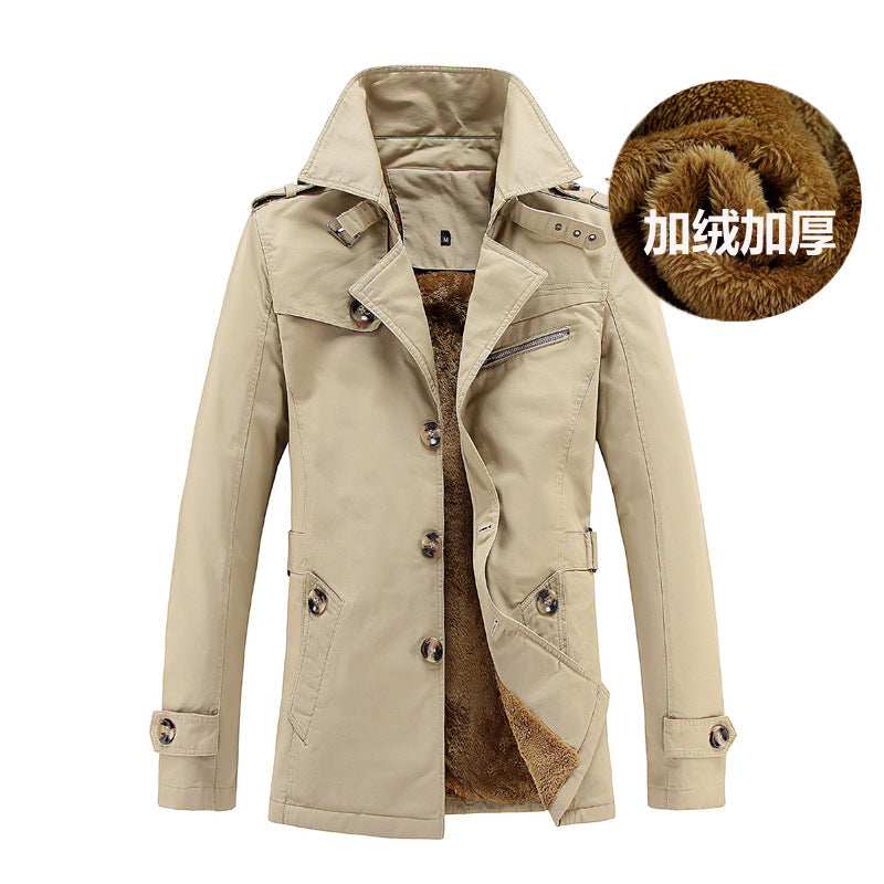 Velvet thickened windbreaker men's/ women's frock long winter men's coat sports casual coat manufacturers wholesale tide
