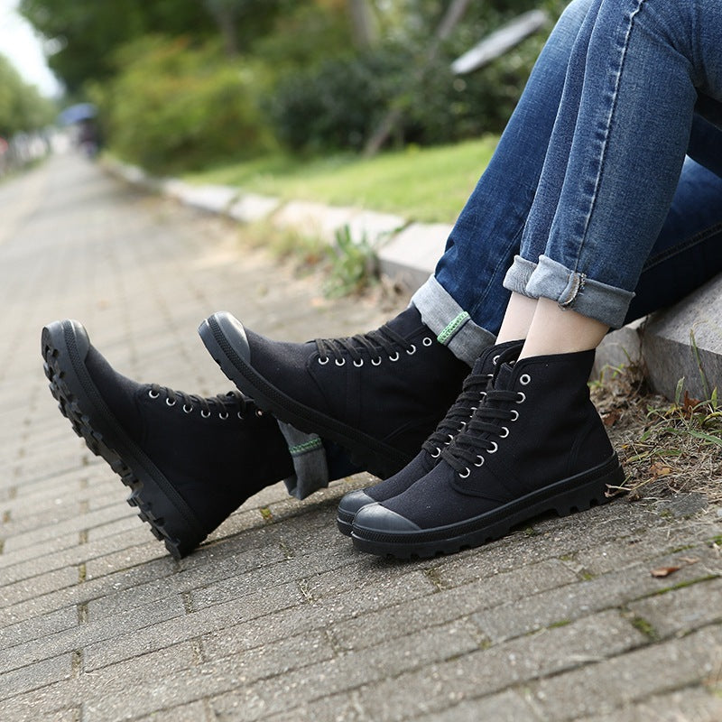 Autumn and winter canvas shoes casual retro men's and women's boots desert mountaineering help lovers shoes generation hair