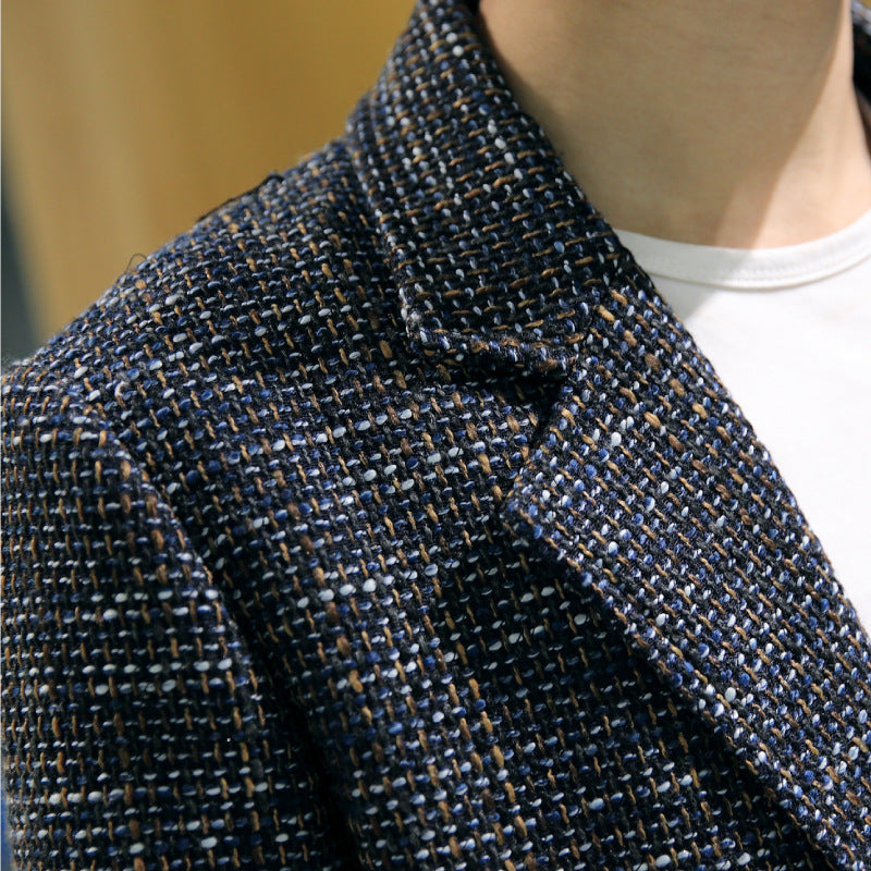JK3045 Fall/Winter Woolen Long Men's Trendy Casual Men's Coat Lapel Woolen Coat Men's Trenchcoat for Men