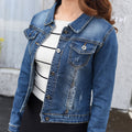 2025 Spring and Autumn New Student Korean Style Elastic Slim Long Sleeve Top Women's Denim Jacket Women's Short Jacket