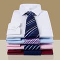 Long-sleeved shirt men's new business white business attire casual striped work shirt work clothes interview LOGO
