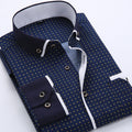 Slim-fit Business Dress Men's Shirt Fashionable Printed Thin Casual Shirt Youth Long-sleeved Fashionable All-match Top for Men