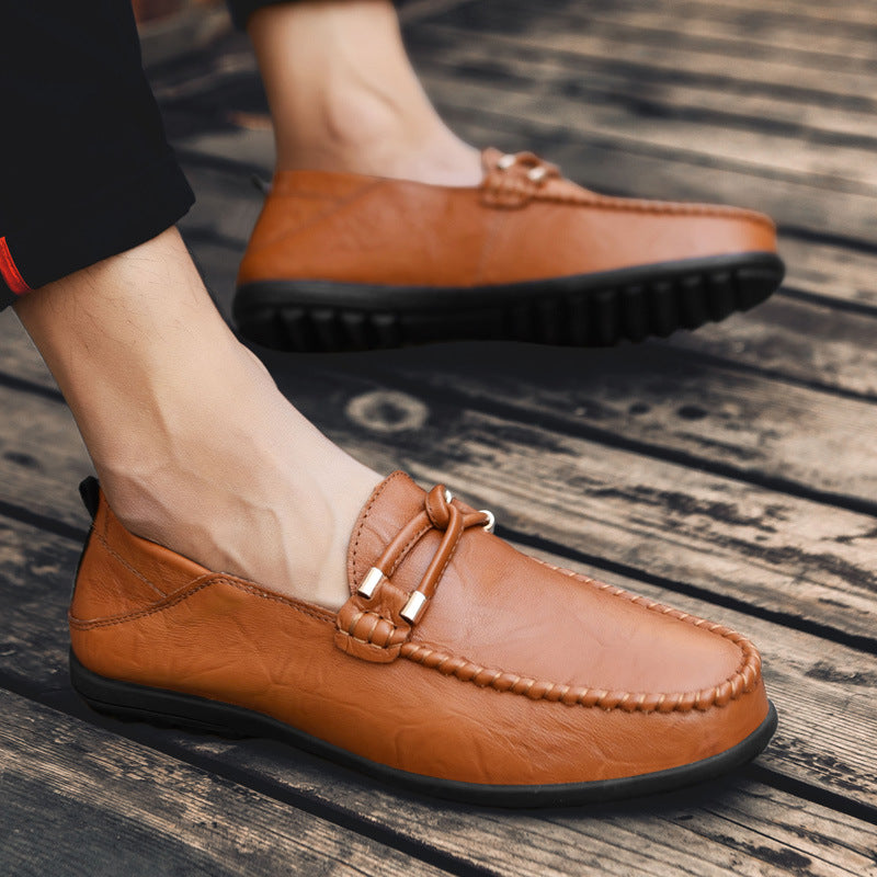 2025 Winter Men's Genuine Leather Casual Loafers Breathable Lazy Shoes Men's Fashion Shoes Men's Casual Shoes