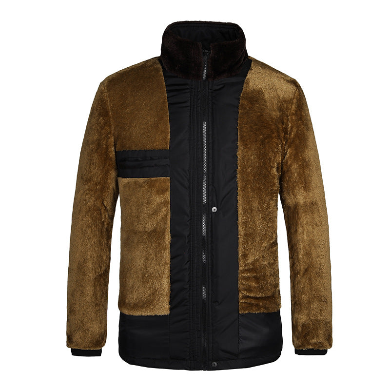 Foreign trade supply generation winter men's fleece-lined thick coat men's old men's cotton-padded jacket new dad cotton-padded jacket men