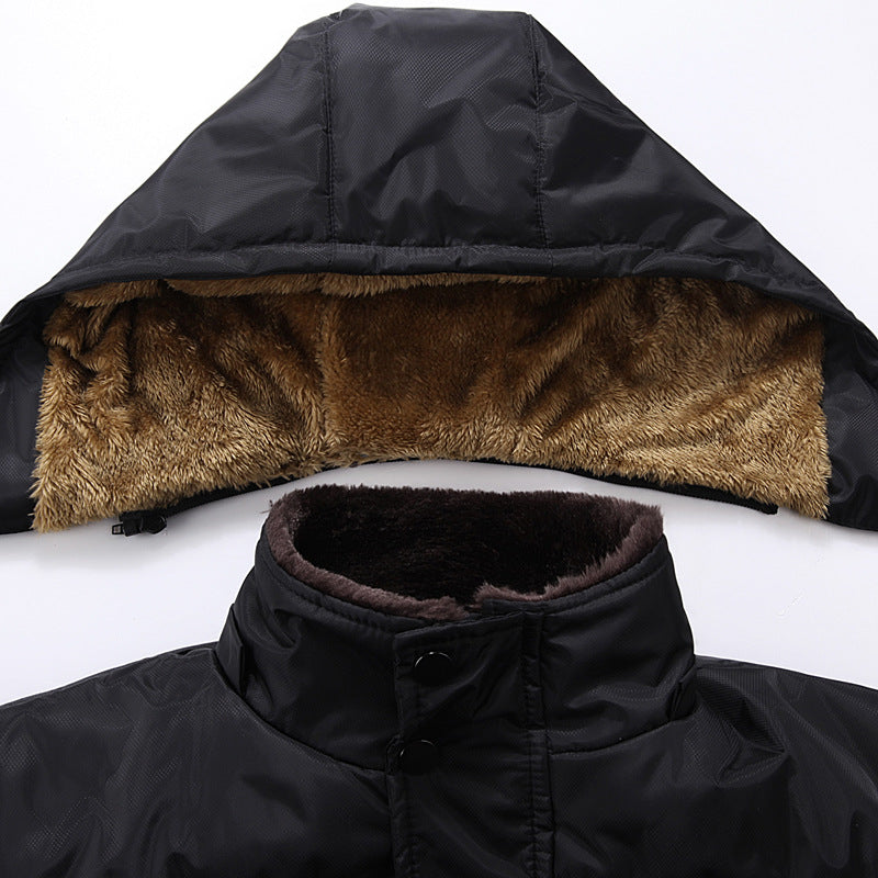Foreign trade supply generation winter men's fleece-lined thick coat men's old men's cotton-padded jacket new dad cotton-padded jacket men