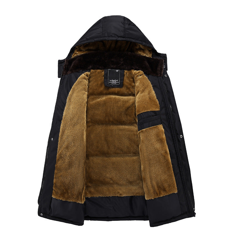 Foreign trade supply generation winter men's fleece-lined thick coat men's old men's cotton-padded jacket new dad cotton-padded jacket men